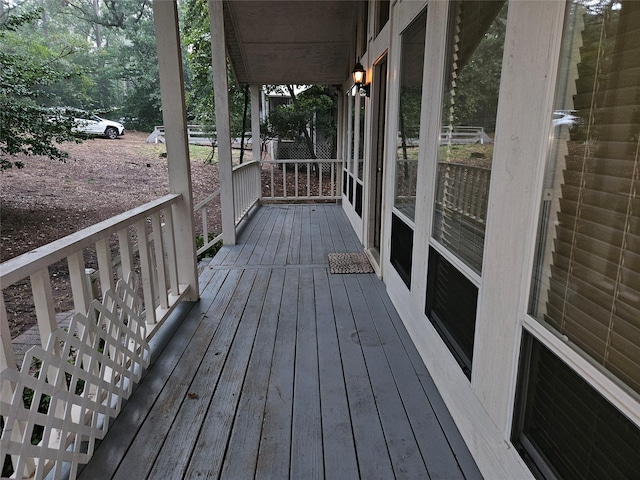 deck with covered porch