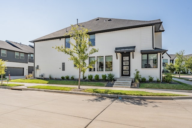 view of property with a garage