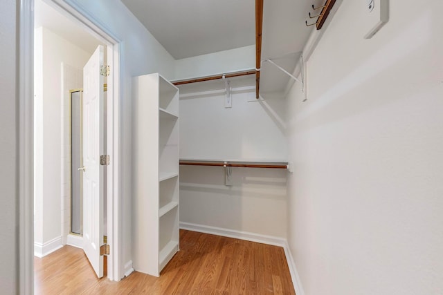 walk in closet featuring light wood-type flooring