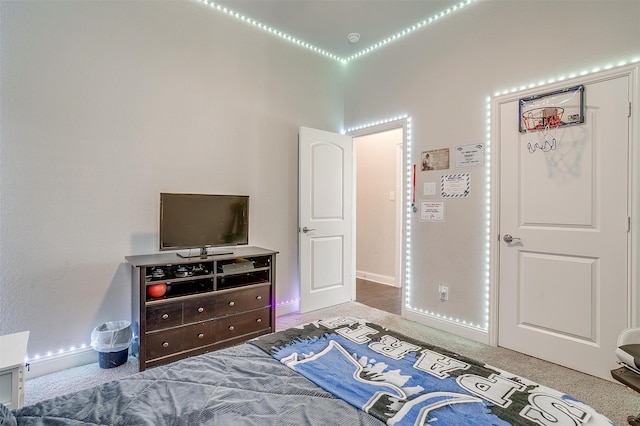 bedroom featuring carpet flooring