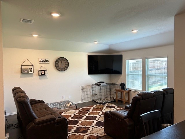 living room featuring hardwood / wood-style floors