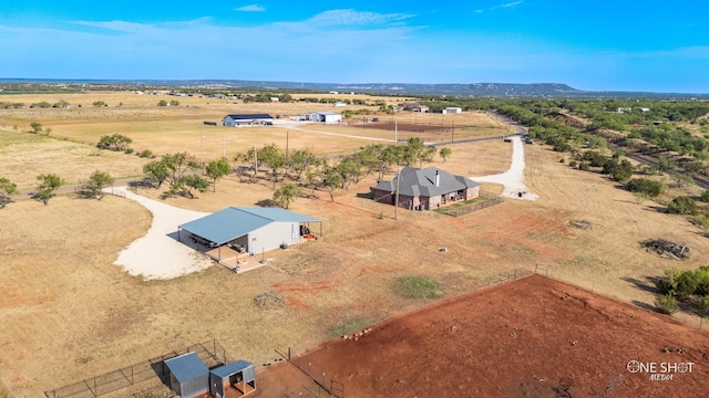 bird's eye view with a rural view