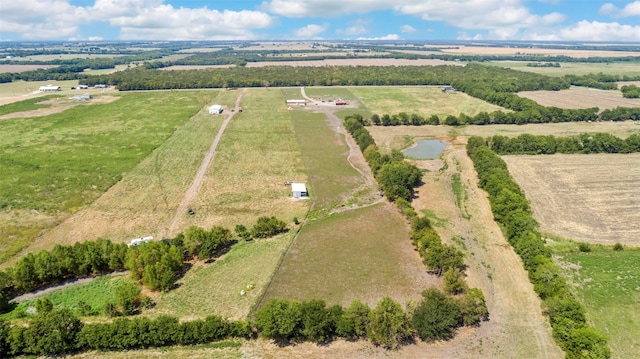 drone / aerial view with a rural view