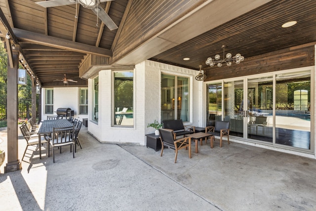 view of patio / terrace with ceiling fan