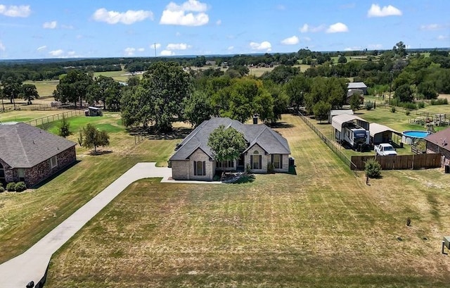 bird's eye view featuring a rural view