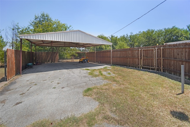 exterior space featuring a carport