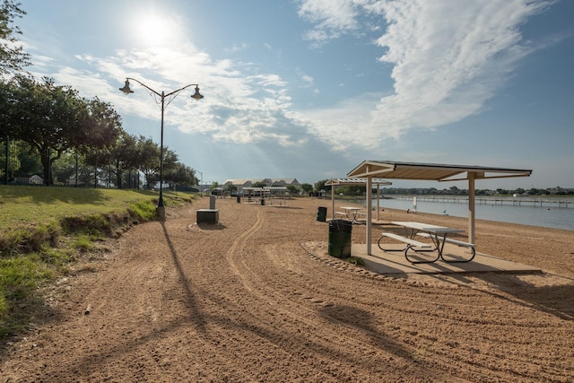 view of property's community with a water view