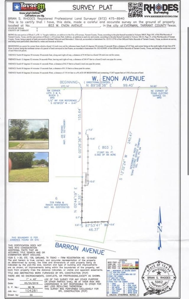 803 W Enon Ave, Everman TX, 76140 land for sale