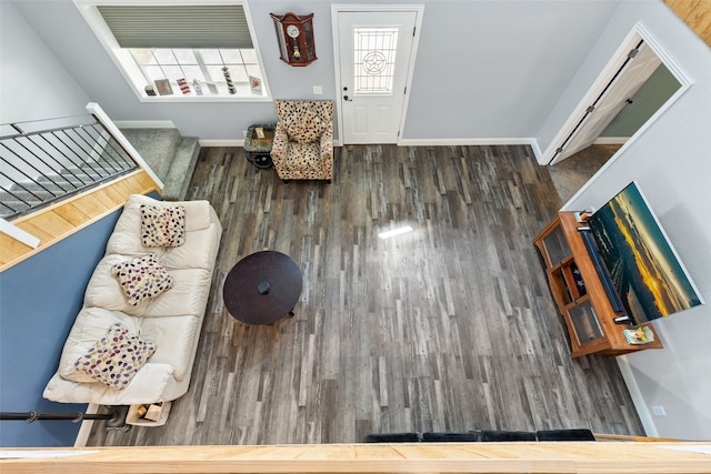 living room featuring hardwood / wood-style floors