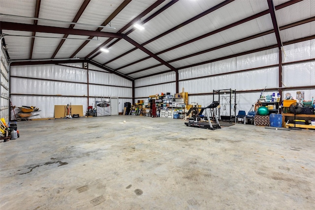 garage featuring metal wall