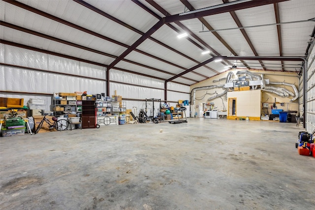 garage featuring metal wall