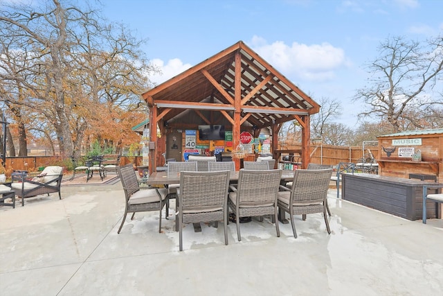 view of patio with a gazebo