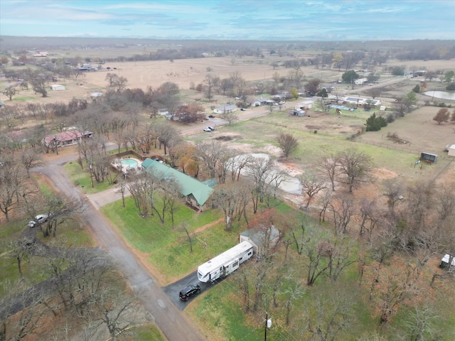 aerial view featuring a rural view