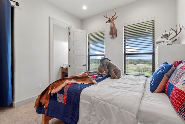 bedroom with carpet