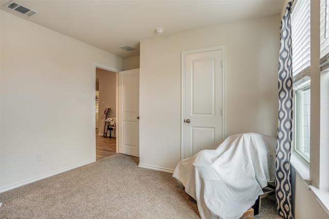 sitting room with light carpet