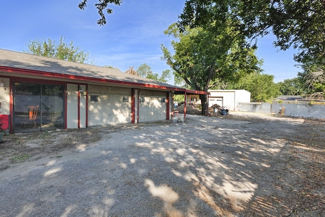 view of garage