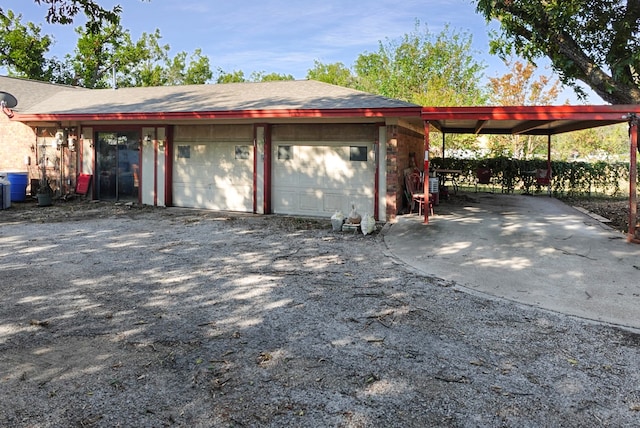 view of garage