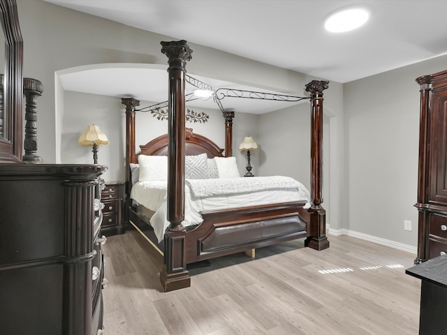 bedroom featuring light wood-type flooring