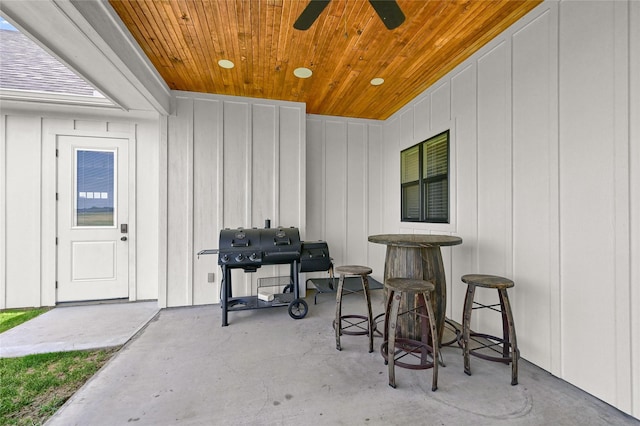 view of patio with grilling area