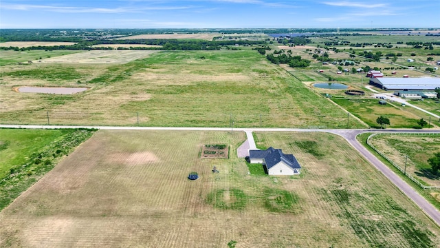 aerial view with a rural view