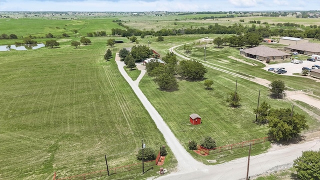 drone / aerial view with a rural view