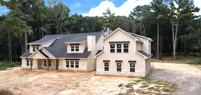 view of modern inspired farmhouse