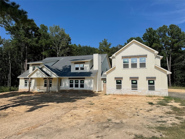 view of modern farmhouse