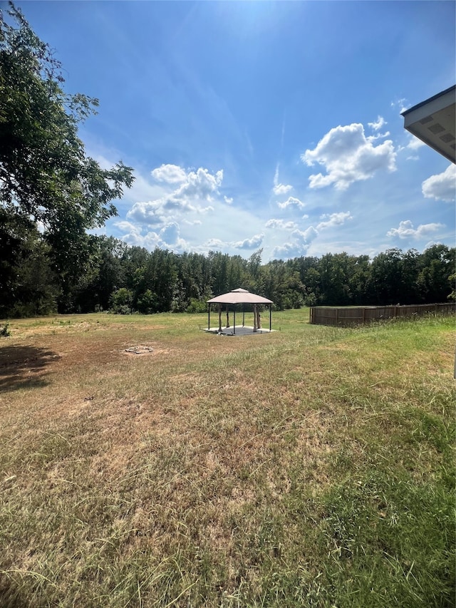 view of yard featuring a gazebo