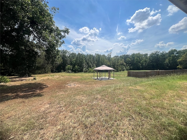 view of yard featuring a gazebo