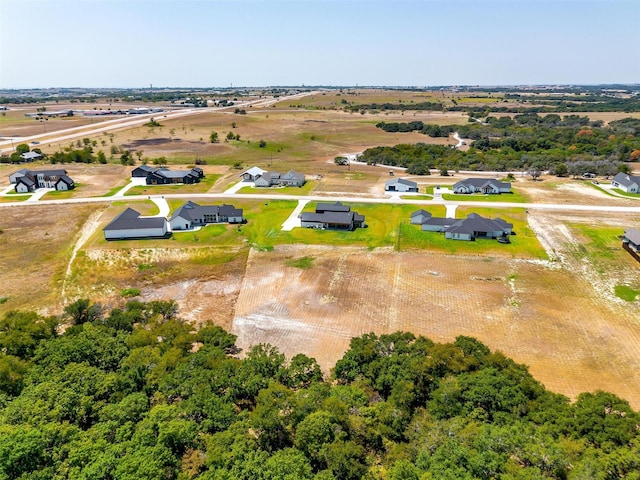 bird's eye view with a rural view