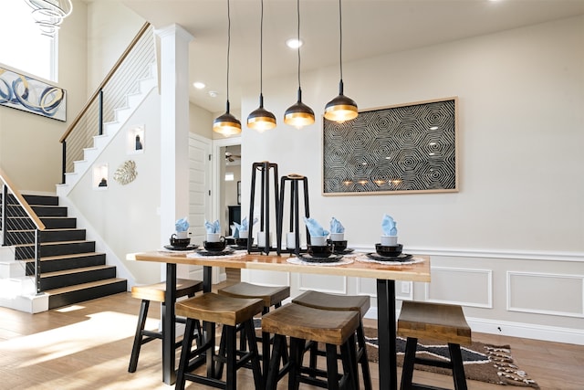 dining room featuring wood-type flooring