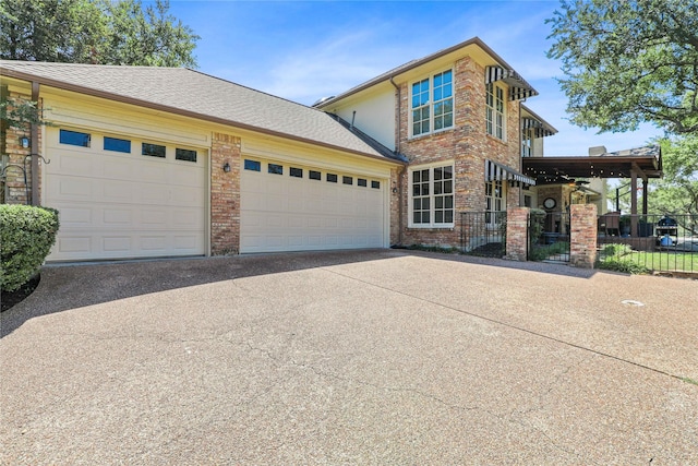 view of front of house with a garage