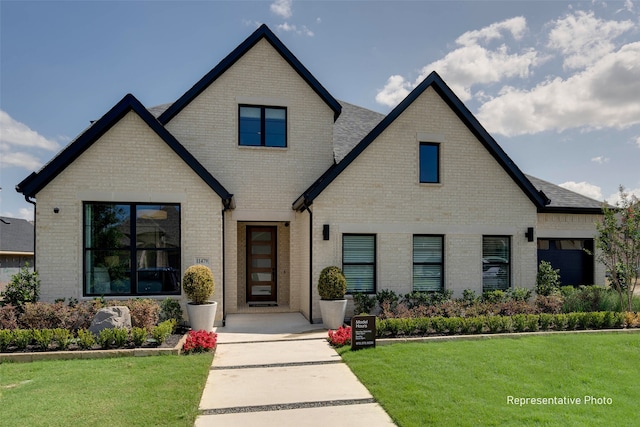 view of front of house with a front lawn