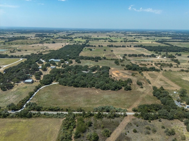 birds eye view of property featuring a rural view