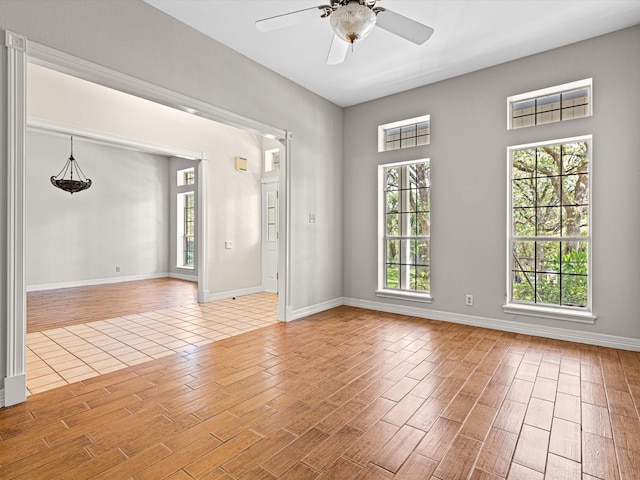 empty room with ceiling fan