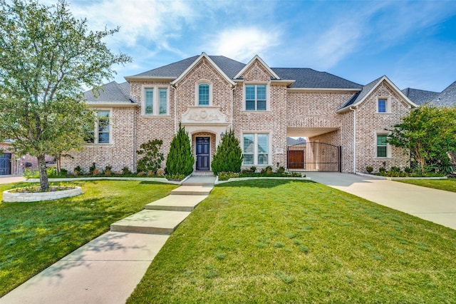 view of front facade featuring a front lawn