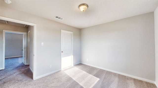 unfurnished bedroom with light colored carpet