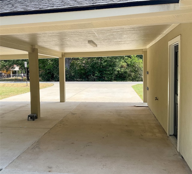 view of garage