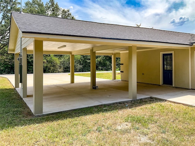 exterior space featuring a patio area and a yard