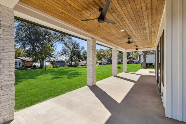 view of patio / terrace with ceiling fan