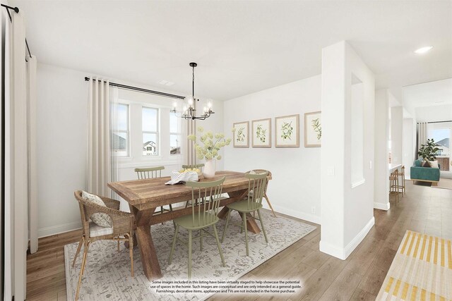 dining room featuring light hardwood / wood-style flooring