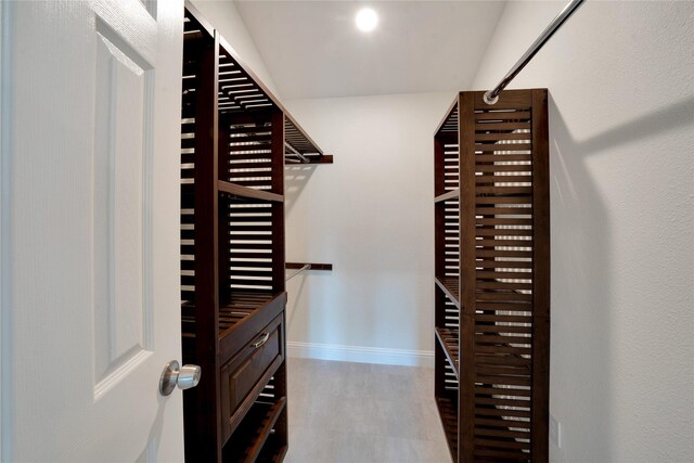 spacious closet with hardwood / wood-style flooring