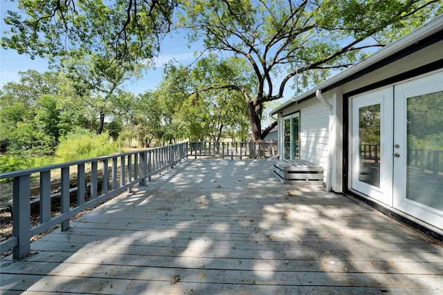 deck featuring french doors