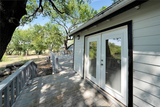 deck featuring french doors