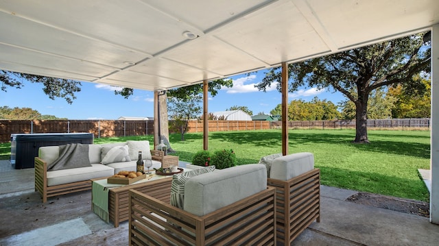 view of patio featuring an outdoor living space