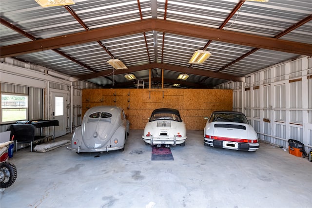 garage with a carport