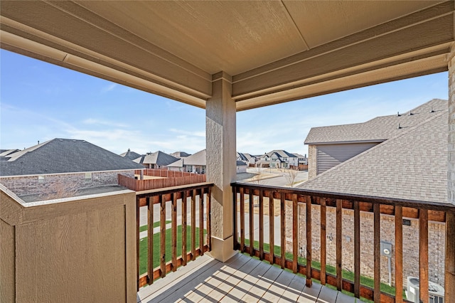 wooden terrace featuring central AC