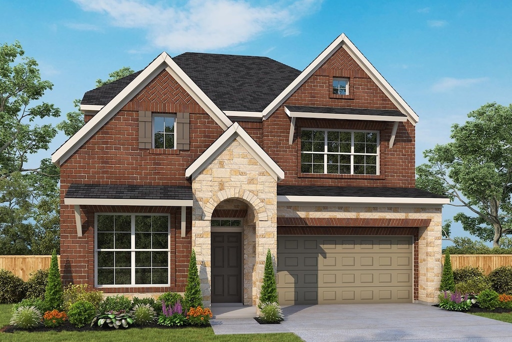 craftsman-style home with a garage