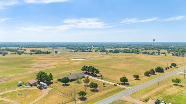 aerial view featuring a rural view