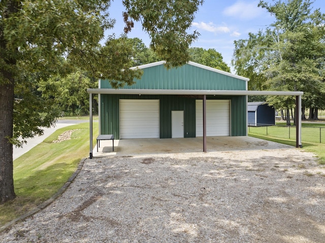 garage with a detached garage